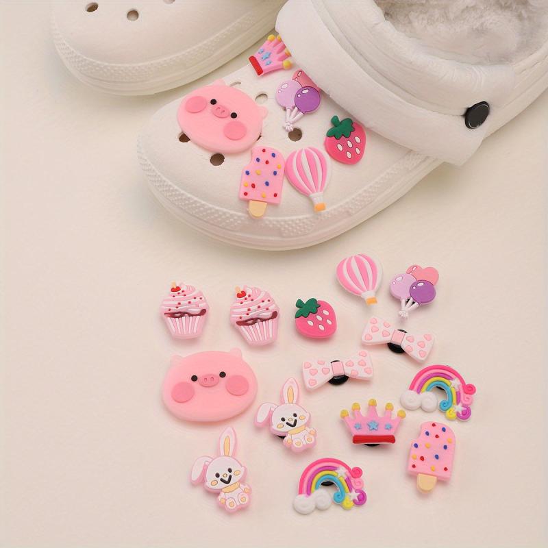 Cartoon Shoes Buckle PVC Pink Piggy Cupcake Bee Shoe Charm DIY Shoe Accessories