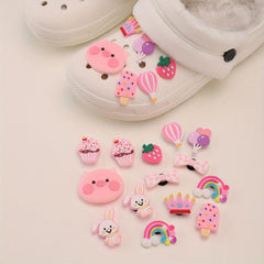 Cartoon Shoes Buckle PVC Pink Piggy Cupcake Bee Shoe Charm DIY Shoe Accessories