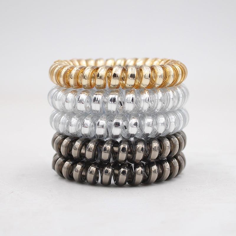 5pcs Non Slip Hair Coil Wire Hair Tie Minimalist Hair Band