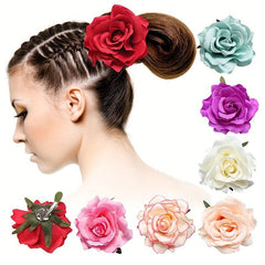 Flower Hair Clip Non-slip Duck Billed Clip Simulation Flower Back Head Hair Clip