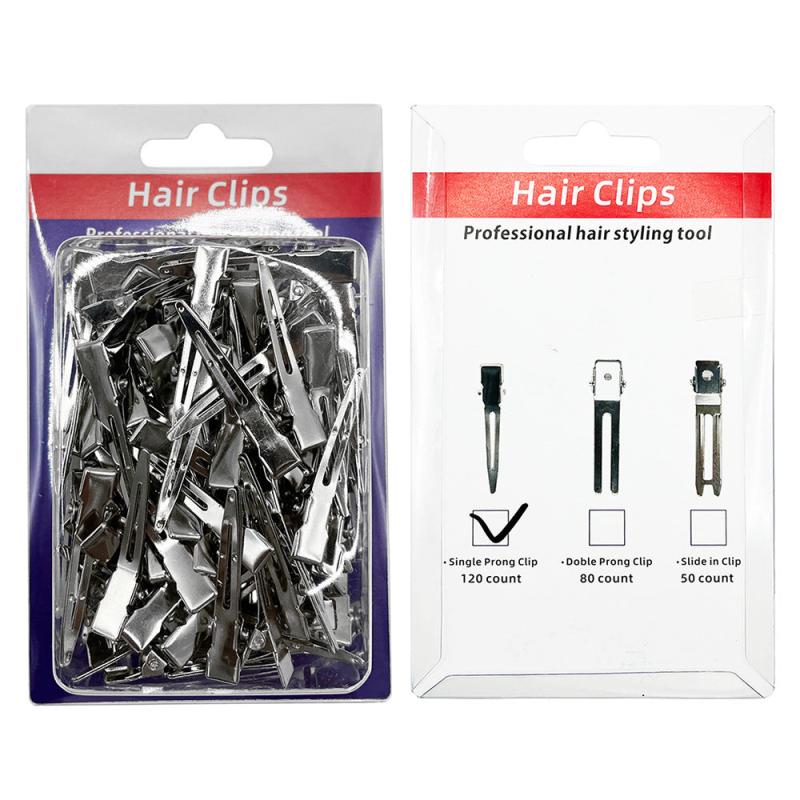 1pc Duck Billed Clip Silvery Hair Clip - Salon Accessories