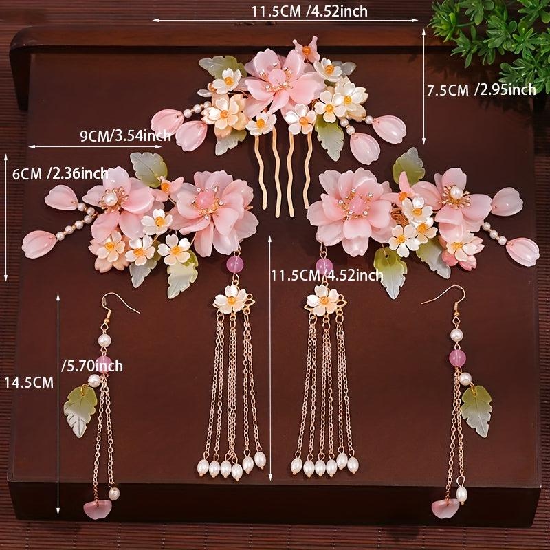 Chinese Style Flower Hair Accessories Set for Women