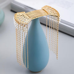 Chinese Style Hair Comb Pin Pearl Tassel Alloy Hair Accessories