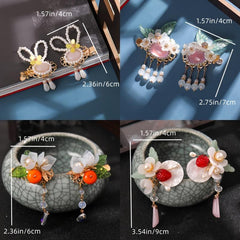 Rabbit Headwear Tassel Flower Pearl Hair Clip Hair Accessories