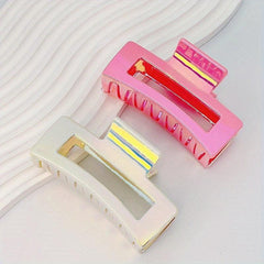 2pcs Plastic Laser Hair Claw Glitter Shark Claw, Hair Accessories For Women