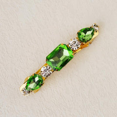 6pcs Green Crystal Hair Clips Rhinestone Hair Pins
