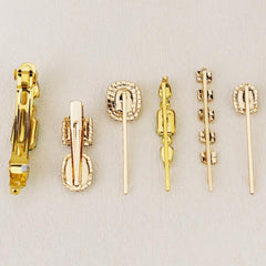 6pcs Green Crystal Hair Clips Rhinestone Hair Pins