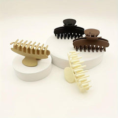 4pcs Matte Solid Hair Claw Shark Claw Ponytail Holder Hair Accessories