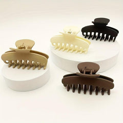 4pcs Matte Solid Hair Claw Shark Claw Ponytail Holder Hair Accessories