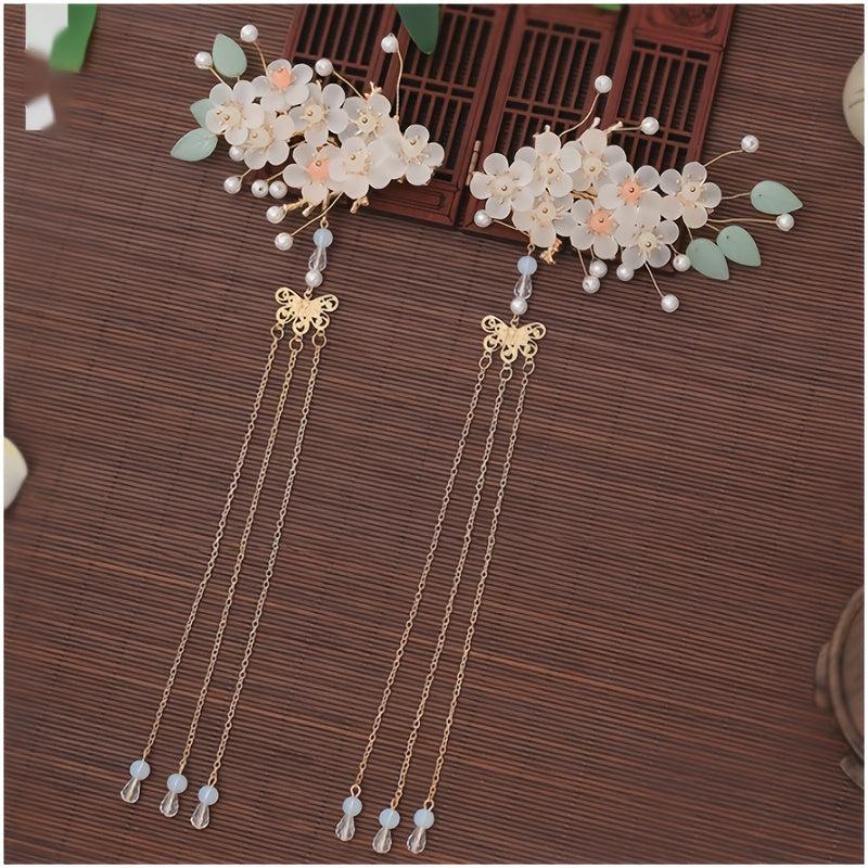 Chinese Flower Hair Clip Non-slip Duck Billed Hair Accessory