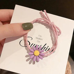 Daisy Flower Hair Tie Knotted Hair Rope Girls Rubber Band Ponytail Holder