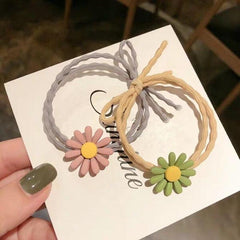 Daisy Flower Hair Tie Knotted Hair Rope Girls Rubber Band Ponytail Holder