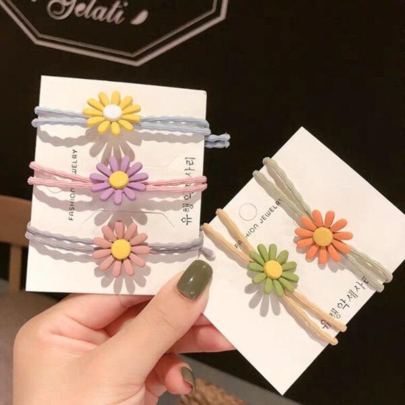 Daisy Flower Hair Tie Knotted Hair Rope Girls Rubber Band Ponytail Holder