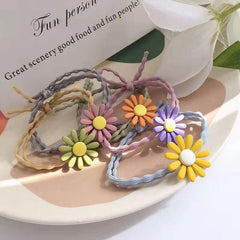 Daisy Flower Hair Tie Knotted Hair Rope Girls Rubber Band Ponytail Holder