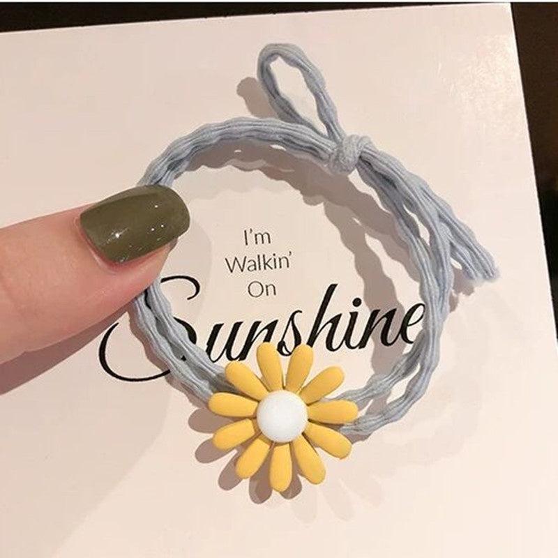 Daisy Flower Hair Tie Knotted Hair Rope Girls Rubber Band Ponytail Holder