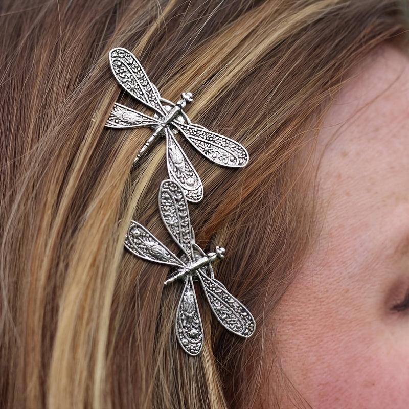 Metal Dragonfly Hair Clip Vintage Silvery Punk Hairclip Barrette