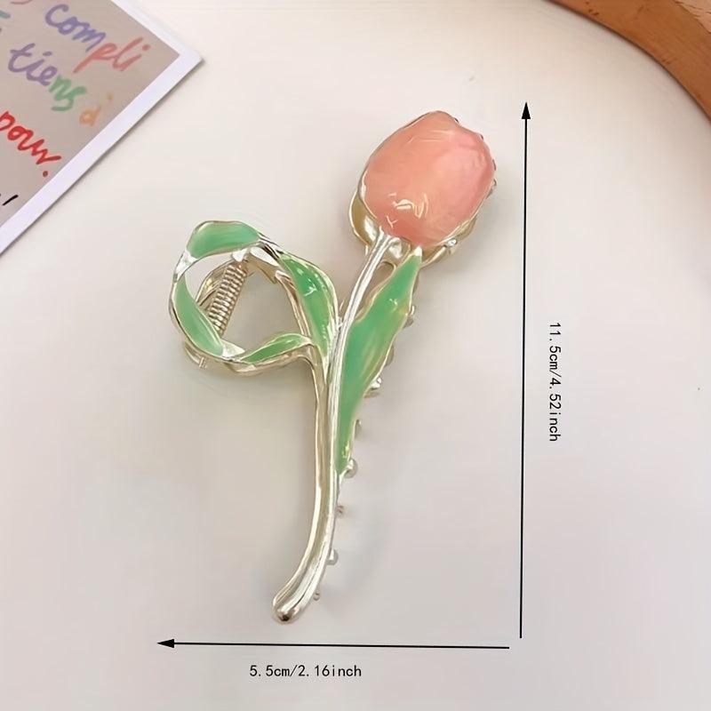 Tulip Hair Claw Large Metal Banana Clip Non Slip Hair Accessory