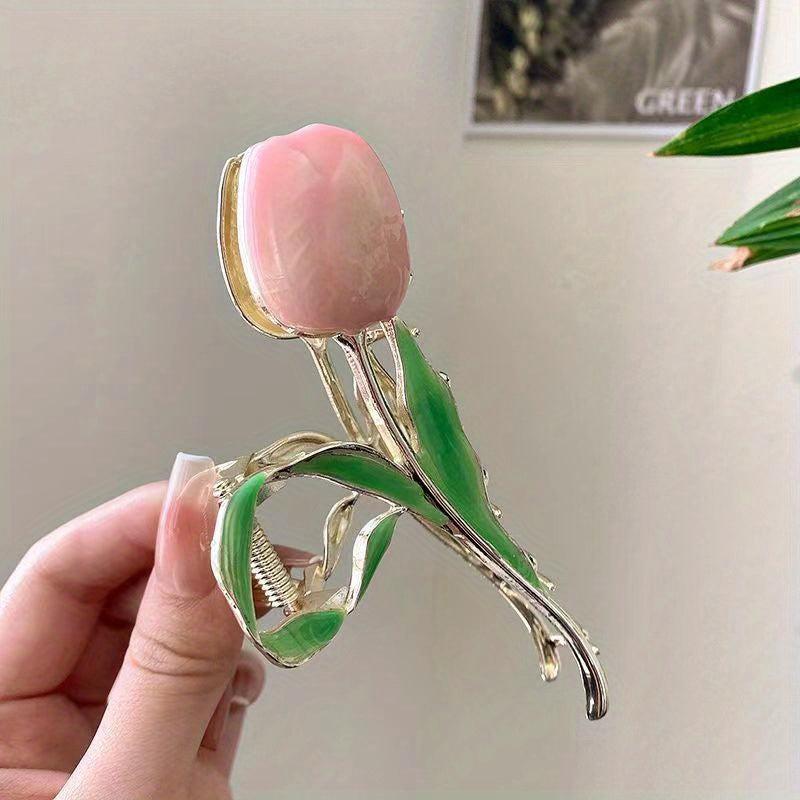 Tulip Hair Claw Large Metal Banana Clip Non Slip Hair Accessory