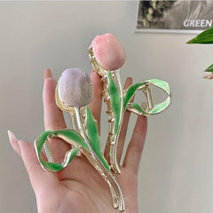 Tulip Hair Claw Large Metal Banana Clip Non Slip Hair Accessory