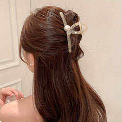 Faux Pearl Rhinestone Hair Claw Female Headwear Shark Claw Hair Accessory