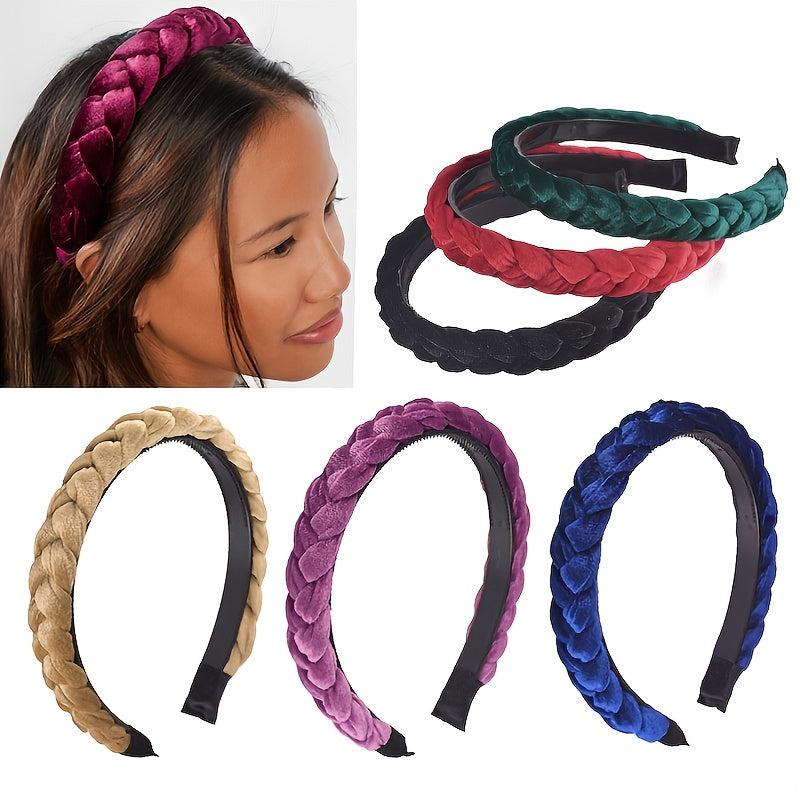 Velvet Braided Headband Hair Accessories for Women Girls