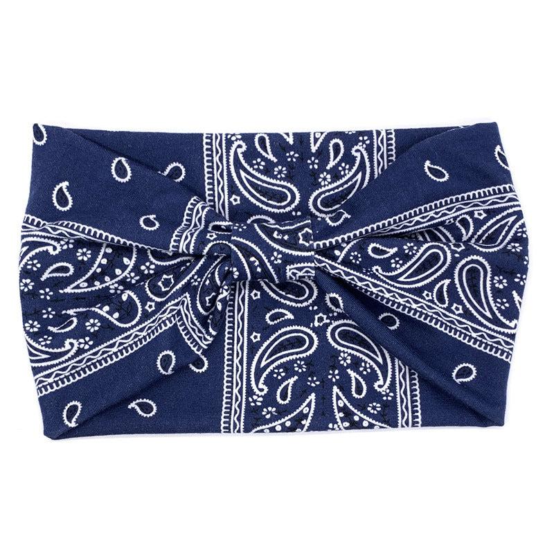Boho Headbands Wide Knotted Hair Bands Printing Bandeau Travel Stretchy