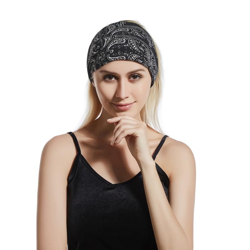 Boho Headbands Wide Knotted Hair Bands Printing Bandeau Travel Stretchy