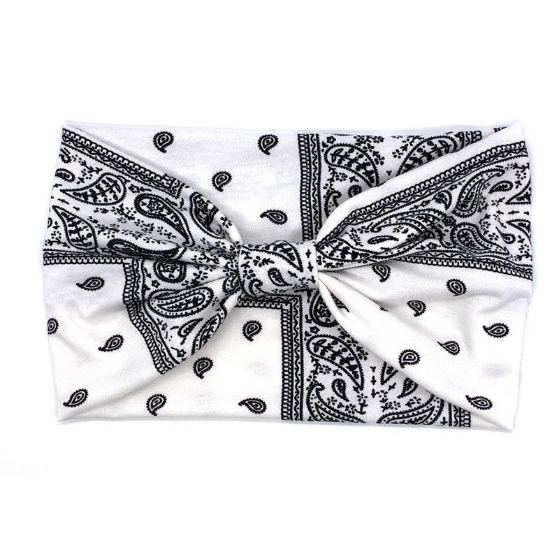 Boho Headbands Wide Knotted Hair Bands Printing Bandeau Travel Stretchy