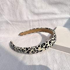 Leopard Pattern Hair Hoop Elastic Non Slip Headband Soft Fabric Hair Accessory