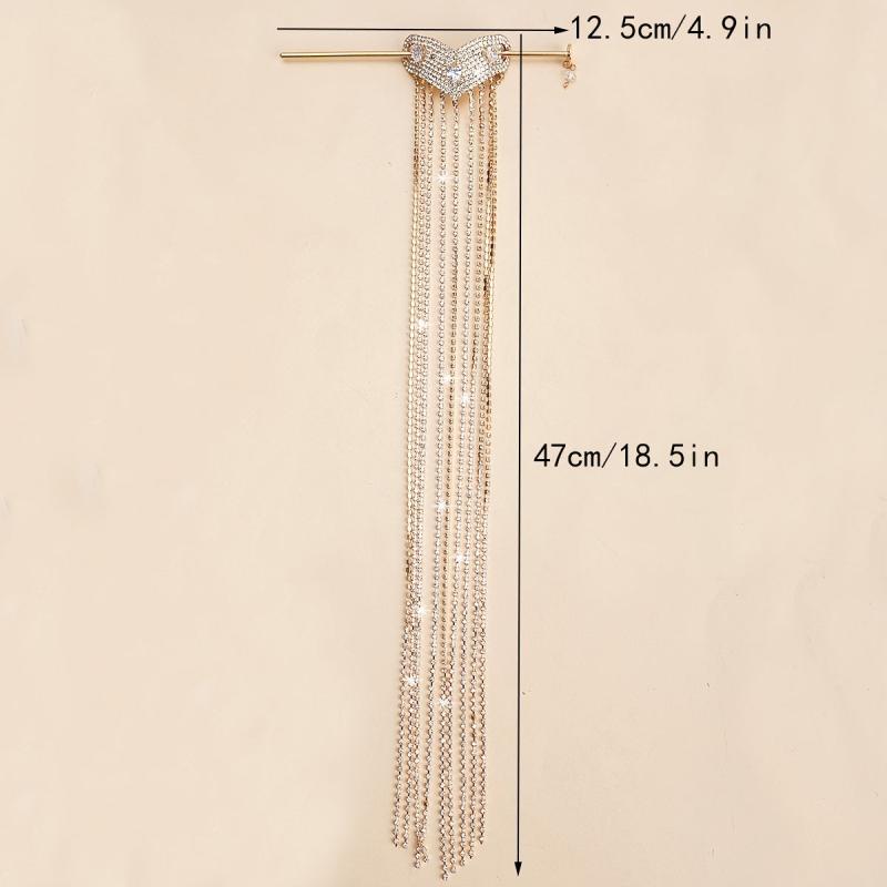 Rhinestone Hairpin Tassel Bun Hair Stick Head Jewelry Hair Accessories