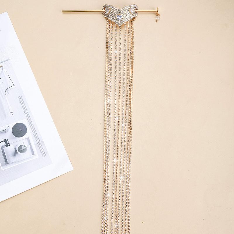 Rhinestone Hairpin Tassel Bun Hair Stick Head Jewelry Hair Accessories