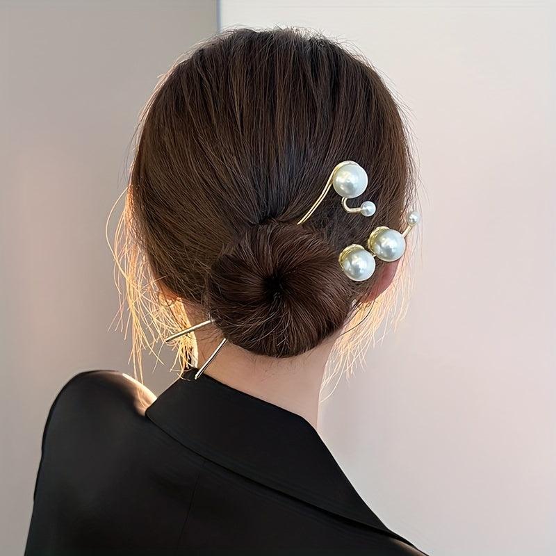Faux Pearl Hairpin Head Jewelry Hair Stick Women's Hair Accessories