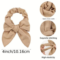 8pcs Linen Bow Knotted Scrunchies Hair Tie Ponytail Holder Elastic Hair Rope