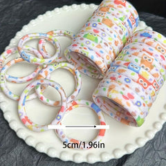 20pcs Cartoon Star Owl Printed Hair Tie Elastic Ponytail Holder Hair Accessories