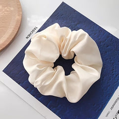 Solid Silk Hair Tie Ponytail Holder Vintage Hair Accessory