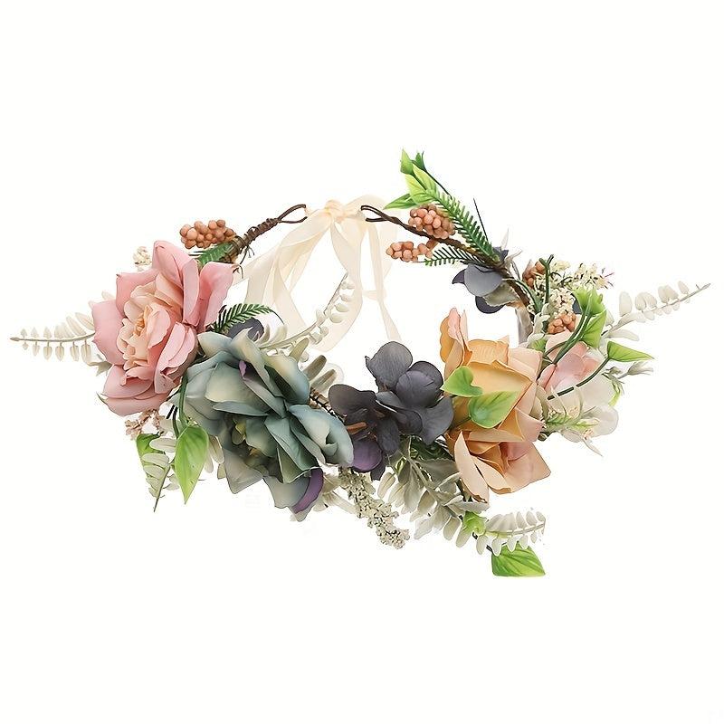Pastoral Style Flower Headband Wreath Hair Band