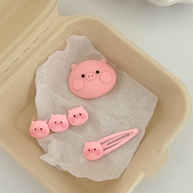 Cartoon Pig Hairpins Creative Girls Hair Accessories