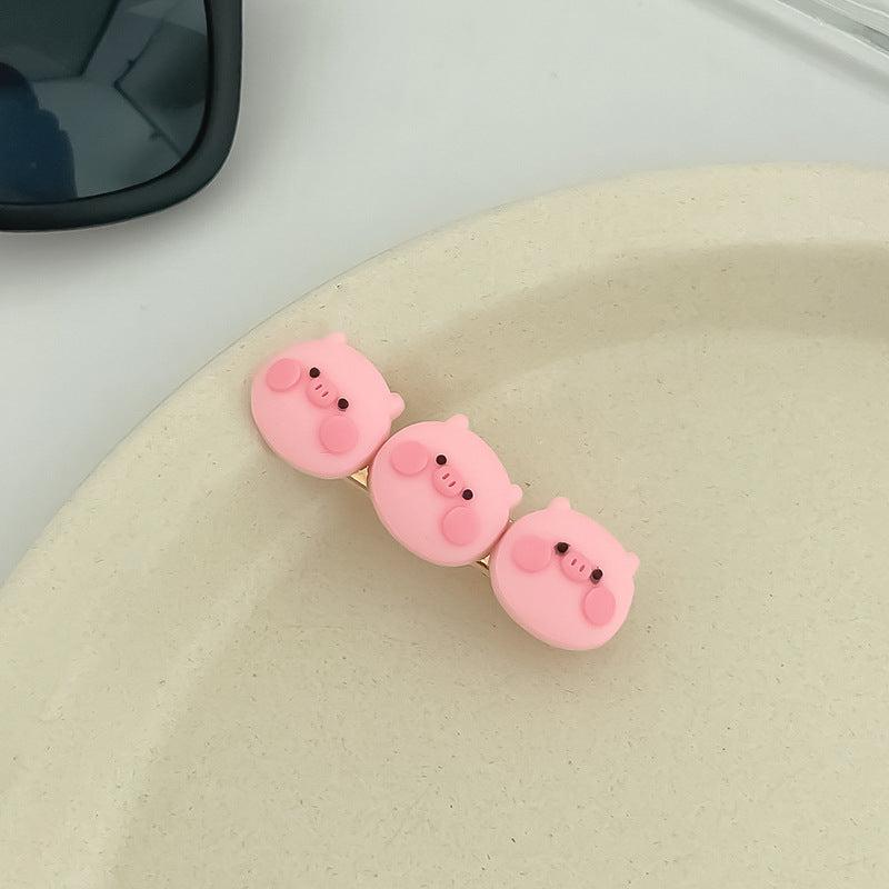 Cartoon Pig Hairpins Creative Girls Hair Accessories