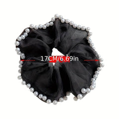 Organza Hair Tie Pearl Hair Rope Ponytail Holder