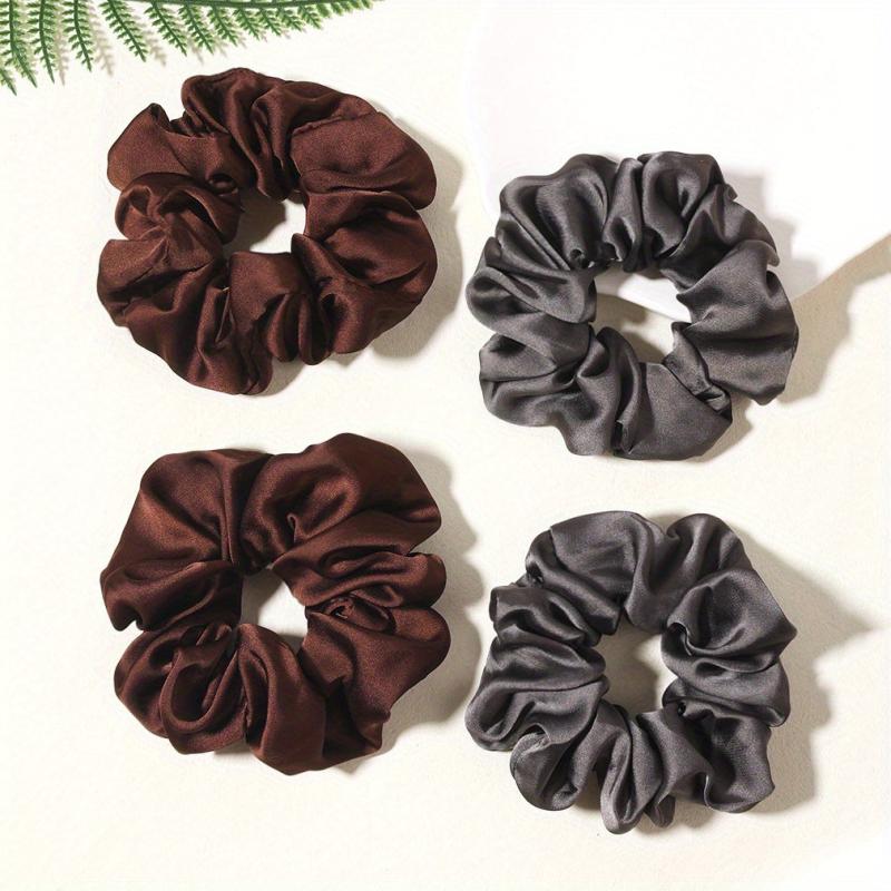 4pcs Satin Scrunchies Hair Tie Soft Hair Rope Bracelet