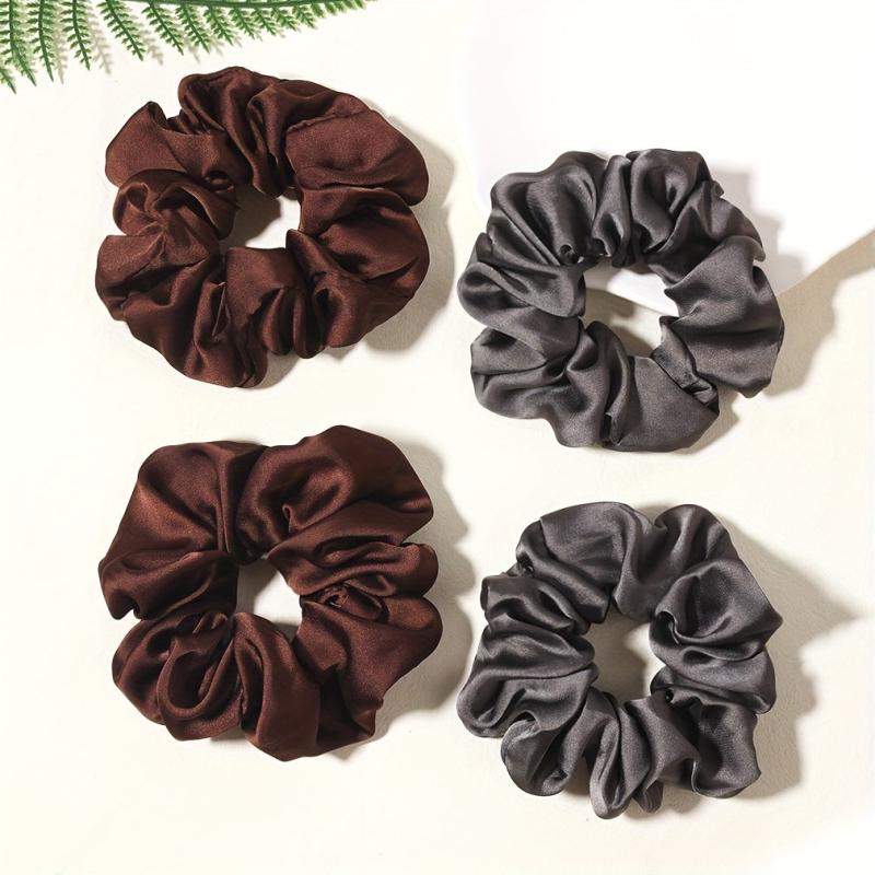 4pcs Satin Scrunchies Hair Tie Soft Hair Rope Bracelet