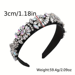 Baroque Rhinestone Headband Wide Head Hoop Glitter Headdress Hair Band