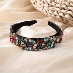 Baroque Rhinestone Headband Wide Head Hoop Glitter Headdress Hair Band