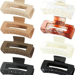 8pcs Large Rectangle Hair Claw Ponytail Holder Hair Accessories