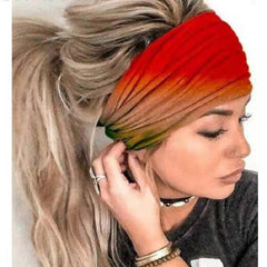 Tie Dye Headband Elastic Wide Hairband - Workout Head Wraps
