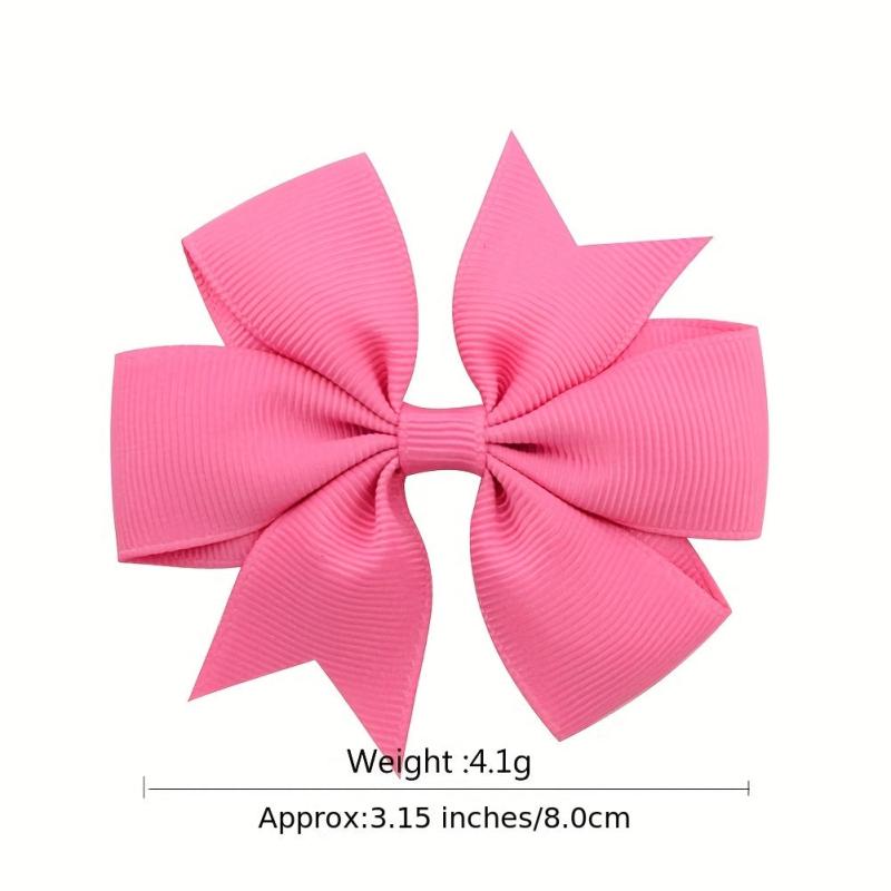 20 Pcs Solid Ribbon Bowknot Hair Clips for Baby Girls Hairpin Barrettes