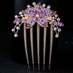Rhinestone Flower Hair Combs for Mother's Birthday