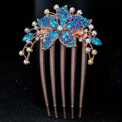 Rhinestone Flower Hair Combs for Mother's Birthday