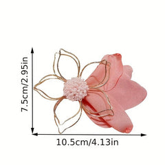 Flowers Hair Claw Clips Fabric Hair Barrettes For Women And Girls