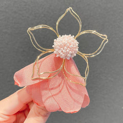 Flowers Hair Claw Clips Fabric Hair Barrettes For Women And Girls